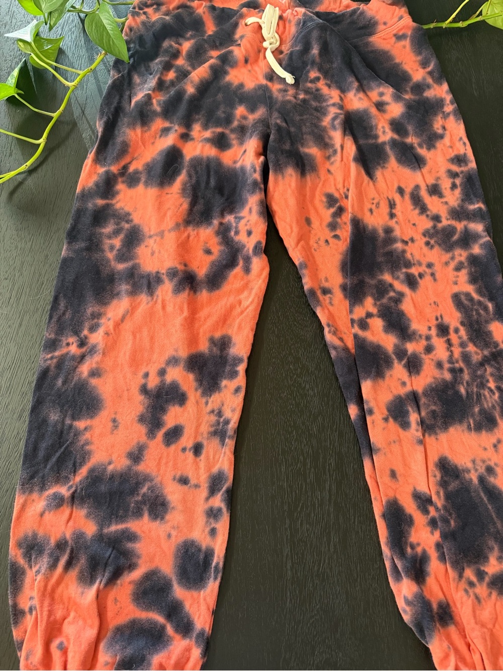 Sundry Orange & Black Tie-Dye Jogger Pants